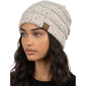 image:imageFunky Junque Adult Winter Beanie Slouchy Knit Skull Cap  Ribbed Cuff Hat for Men and Women Soft Acrylic Toboggan Warm and Lightweight Ski and Cold Weather Elastic Stretch FitOatmeal  Confetti