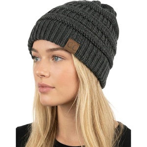 image:imageFunky Junque Adult Winter Beanie Slouchy Knit Skull Cap  Ribbed Cuff Hat for Men and Women Soft Acrylic Toboggan Warm and Lightweight Ski and Cold Weather Elastic Stretch FitCharcoal