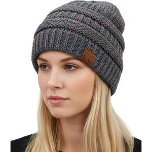image:imageFunky Junque Adult Winter Beanie Slouchy Knit Skull Cap  Ribbed Cuff Hat for Men and Women Soft Acrylic Toboggan Warm and Lightweight Ski and Cold Weather Elastic Stretch FitCharcoal  Confetti