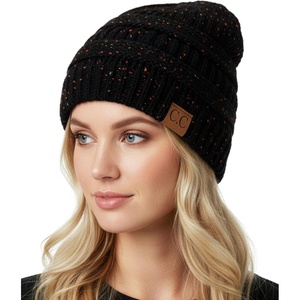 image:imageFunky Junque Adult Winter Beanie Slouchy Knit Skull Cap  Ribbed Cuff Hat for Men and Women Soft Acrylic Toboggan Warm and Lightweight Ski and Cold Weather Elastic Stretch FitBlack  Confetti