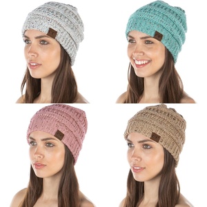 image:imageFunky Junque Adult Winter Beanie Slouchy Knit Skull Cap  Ribbed Cuff Hat for Men and Women Soft Acrylic Toboggan Warm and Lightweight Ski and Cold Weather Elastic Stretch Fit4 Pack  Confetti Ivory  Mint  Indi Pink  Latte