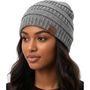 image:imageFunky Junque Adult Winter Beanie Slouchy Knit Skull Cap  Ribbed Cuff Hat for Men and Women Soft Acrylic Toboggan Warm and Lightweight Ski and Cold Weather Elastic Stretch FitDove Grey  Confetti