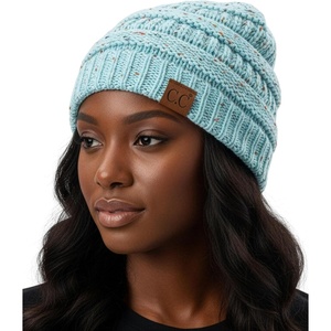 image:imageFunky Junque Adult Winter Beanie Slouchy Knit Skull Cap  Ribbed Cuff Hat for Men and Women Soft Acrylic Toboggan Warm and Lightweight Ski and Cold Weather Elastic Stretch FitMint  Confetti