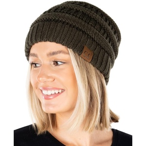 image:imageFunky Junque Adult Winter Beanie Slouchy Knit Skull Cap  Ribbed Cuff Hat for Men and Women Soft Acrylic Toboggan Warm and Lightweight Ski and Cold Weather Elastic Stretch FitMoss