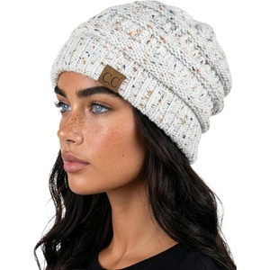 image:imageFunky Junque Adult Winter Beanie Slouchy Knit Skull Cap  Ribbed Cuff Hat for Men and Women Soft Acrylic Toboggan Warm and Lightweight Ski and Cold Weather Elastic Stretch FitIvory  Confetti