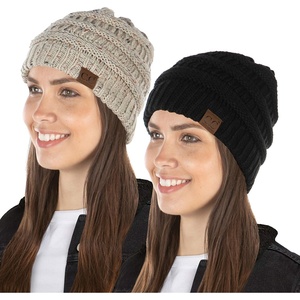 image:imageFunky Junque Adult Winter Beanie Slouchy Knit Skull Cap  Ribbed Cuff Hat for Men and Women Soft Acrylic Toboggan Warm and Lightweight Ski and Cold Weather Elastic Stretch Fit2 Pack  Solid Black  Confetti Oatmeal