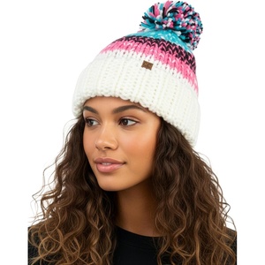 image:imageFunky Junque Aprs Ski Pom Pom Beanie for Women  Oversized Knit Winter Hat Warm Cozy Womens Hats for Ski Trips amp Snow DaysIvory Mix