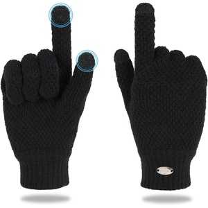 image:imageFunky Junque Basics Touch Screen Gloves for Men Knitted Cold Weather Tech Winter Mens Gloves with Touchcreen fingersBlack