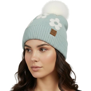 image:imageFunky Junque Beanie for Women Ultra Soft Chenille Faux Fur Pom Pom Winter Hats Warm Ski Cap FashionDaisy  Mint