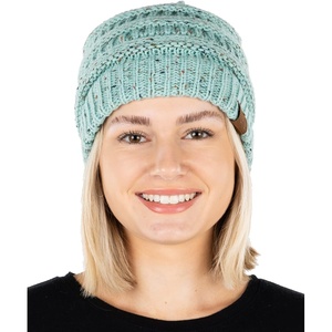 image:imageFunky Junque Confetti Knit Beanie for Women  Colorful Slouchy Cute Beanies Cable Knitted Womens Winter Hats Cozy FashionMint