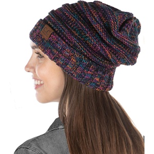 image:imageFunky Junque Exclusives Slouchy Beanie for Women  Oversized Winter Hat Chunky Cable Knit Beanies Unisex Cold Weather HatsBlack  Purple  Orange  Teal  4 Tone Mix