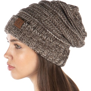 image:imageFunky Junque Exclusives Slouchy Beanie for Women  Oversized Winter Hat Chunky Cable Knit Beanies Unisex Cold Weather HatsBrown  Tricolor Mix