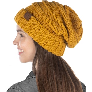 image:imageFunky Junque Exclusives Slouchy Beanie for Women  Oversized Winter Hat Chunky Cable Knit Beanies Unisex Cold Weather HatsMustard