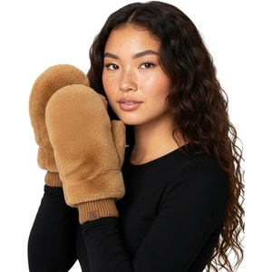 image:imageFunky Junque Faux Fur Flip Mittens Womens Warm Convertible Fingerless GlovesCamel