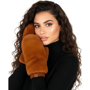 image:imageFunky Junque Faux Fur Flip Mittens Womens Warm Convertible Fingerless GlovesCoffee