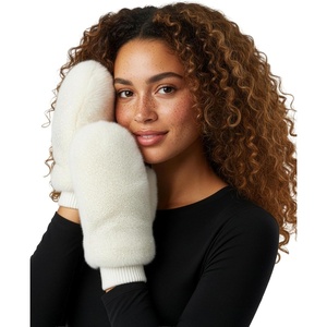 image:imageFunky Junque Faux Fur Flip Mittens Womens Warm Convertible Fingerless GlovesGlitter  Ivory