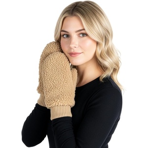 image:imageFunky Junque Faux Fur Flip Mittens Womens Warm Convertible Fingerless GlovesSherpa Camel