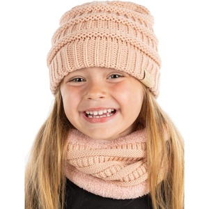 image:imageFunky Junque FleeceLined Neck Warmer Tube Scarf amp Knit Gaiter Bundle  Cozy Winter Set  Neutral Tones Vibrant HuesIndi Pink