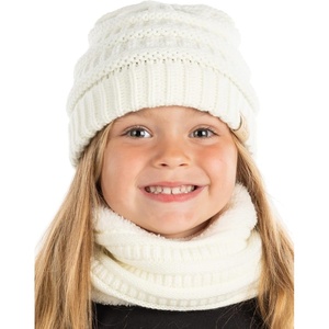 image:imageFunky Junque FleeceLined Neck Warmer Tube Scarf amp Knit Gaiter Bundle  Cozy Winter Set  Neutral Tones Vibrant HuesIvory