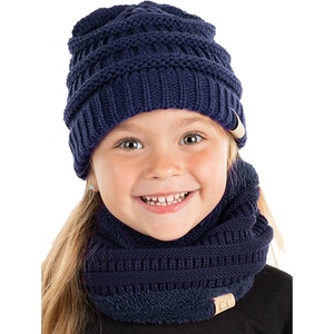 image:imageFunky Junque FleeceLined Neck Warmer Tube Scarf amp Knit Gaiter Bundle  Cozy Winter Set  Neutral Tones Vibrant HuesNavy
