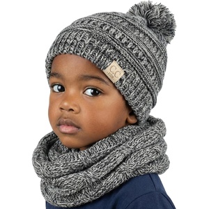 image:imageFunky Junque Girls Winter Hat amp Scarf Sets  Pom Beanie Ponytail Beanies or Headband with Matching Infinity Scarf Ages 15GreyBlack  Pom Hat  Scarf