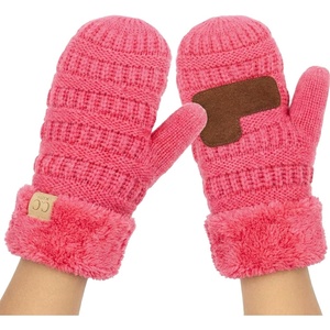 image:imageFunky Junque Kids Mittens  Thermal Knit Fleece Lined Winter Gloves for Boys amp Girls Ages 57 Soft Cozy Cold Weather WearCandy Pink