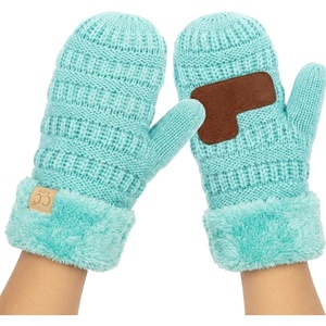 image:imageFunky Junque Kids Mittens  Thermal Knit Fleece Lined Winter Gloves for Boys amp Girls Ages 57 Soft Cozy Cold Weather WearMint