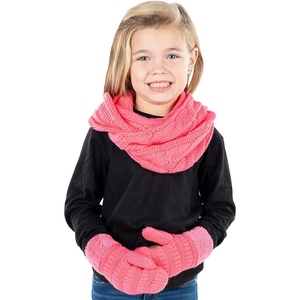 image:imageFunky Junque Kids Scarf amp Matching Sherpa Lined Mitten BundleCandy Pink