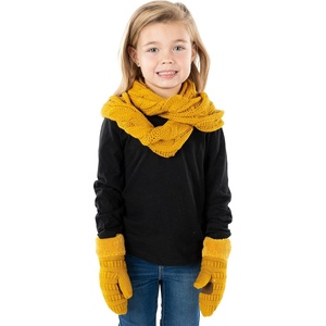image:imageFunky Junque Kids Scarf amp Matching Sherpa Lined Mitten BundleMustard