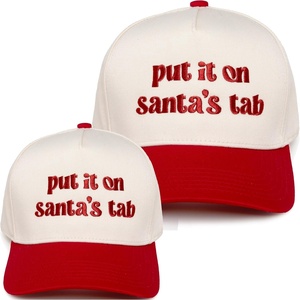 image:imageFunky Junque Matching Family Trucker Hat Set Adult amp Child Baseball Caps  Mommy amp me 2tone vintage snapback caps for family photos baby showers outings amp matching giftsPut It on Santas Tab  RedBeige