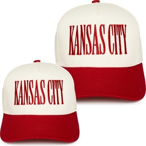 image:imageFunky Junque Matching Family Trucker Hat Set Adult amp Child Baseball Caps  Mommy amp me 2tone vintage snapback caps for family photos baby showers outings amp matching giftsKansas City  RedBeige