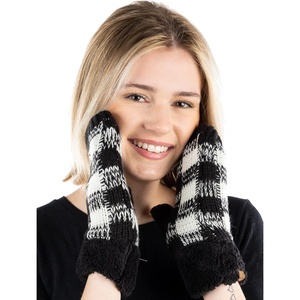 image:imageFunky Junque Mittens for Women  Fleece Lined Womens Winter Gloves Fuzzy Warm Mittens Cold Weather Fashion AccessoriesBlackWhite  Buffalo Check