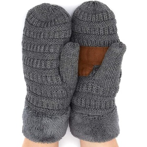 image:imageFunky Junque Mittens for Women  Fleece Lined Womens Winter Gloves Fuzzy Warm Mittens Cold Weather Fashion AccessoriesCharcoal