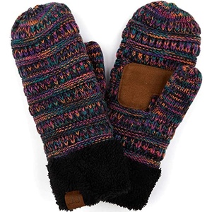 image:imageFunky Junque Mittens for Women  Fleece Lined Womens Winter Gloves Fuzzy Warm Mittens Cold Weather Fashion AccessoriesFour Tone Mix  Black Multi 32