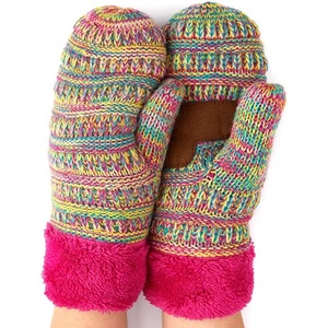 image:imageFunky Junque Mittens for Women  Fleece Lined Womens Winter Gloves Fuzzy Warm Mittens Cold Weather Fashion AccessoriesFour Tone Mix  Rainbow 11