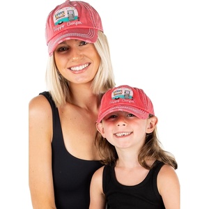 image:imageFunky Junque Mommy and Me Baseball Caps Matching Mother Daughter Hats  Soft cotton matching cap set with embroidery for mom daughter photos beach vacations brunches amp family gifts2 Pack Happy Camper  Coral
