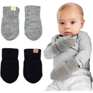 image:imageFunky Junque Newborn Baby Winter Mittens  Fleece Lined NoThumb Infant Mittens for Babies 09 Months Baby Essentials2 Pack  Black  Heather Grey