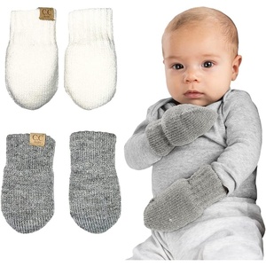 image:imageFunky Junque Newborn Baby Winter Mittens  Fleece Lined NoThumb Infant Mittens for Babies 09 Months Baby Essentials2 Pack  Ivory  Heather Grey