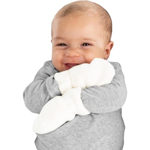 image:imageFunky Junque Newborn Baby Winter Mittens  Fleece Lined NoThumb Infant Mittens for Babies 09 Months Baby EssentialsIvory