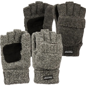 image:imageFunky Junque Premium FleeceLined Convertible Mittens  Warm Winter Knit Gloves  Value Packs Solid Colors Mixed Colors2 Pack Charcoal  Grey Mix