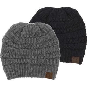 image:imageFunky Junque Skull Cap Beanie for Women  Womens Winter Hat Knit Slouch Style Warm Soft Unisex Cold Weather Mens Beanies2 Pack  Black  Heather Grey
