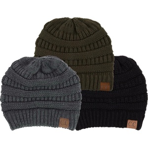 image:imageFunky Junque Skull Cap Beanie for Women  Womens Winter Hat Knit Slouch Style Warm Soft Unisex Cold Weather Mens Beanies3 Pack Black  Moss  Charcoal