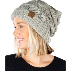 image:imageFunky Junque Slouchy Beanie for Women Winter Hat Warm Slouch Oversized Soft Chunky Cable Knit Beanies for Cold WeatherMercury