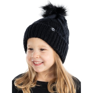 image:imageFunky Junque Toddler Girl Winter Hat Beanie with Faux Fur Pom Pom Warm Cable Knit Fleece Lined Cap Ages 25Black
