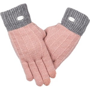 image:imageFunky Junque Touchscreen Gloves for Women 2Tone Winter Cold Weather Ladies Knit Warm Cute Cozy DesignPink