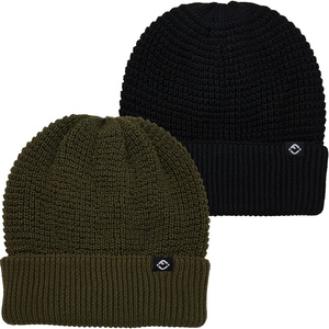 image:imageFunky Junque Unisex Waffle Beanie Knit Winter Hat Super Soft Ultra Warm DoubleLayered Ski Cap with Ribbed Cuff2 Pack Black  Olive