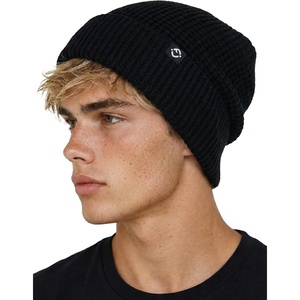 image:imageFunky Junque Unisex Waffle Beanie Knit Winter Hat Super Soft Ultra Warm DoubleLayered Ski Cap with Ribbed CuffBlack