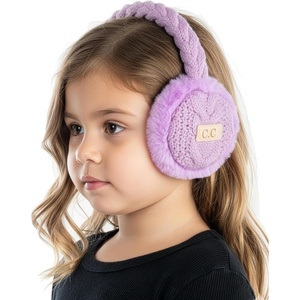 image:imageFunky Junque Winter Ear Muffs for Kids Girl Boy Fuzzy Cozy Warm Earmuffs Adjustable Cold Weather Ear Warmer Ages 412Cable Knit  Lavender