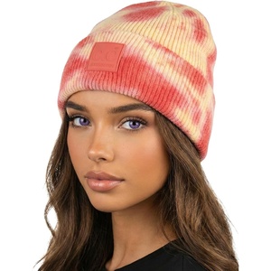 image:imageFunky Junque Womens Colorful Tie Dye Beanie  Trendy Womens Hot Pink Winter Hat Cozy Cuffed Knit Multicolor Skull CapTie Dye  Orange  Yellow