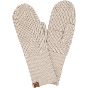 image:imageFunky Junque Womens Ribbed Knit Convertible Fingerless Gloves amp Mittens with Finger FlapsBeige